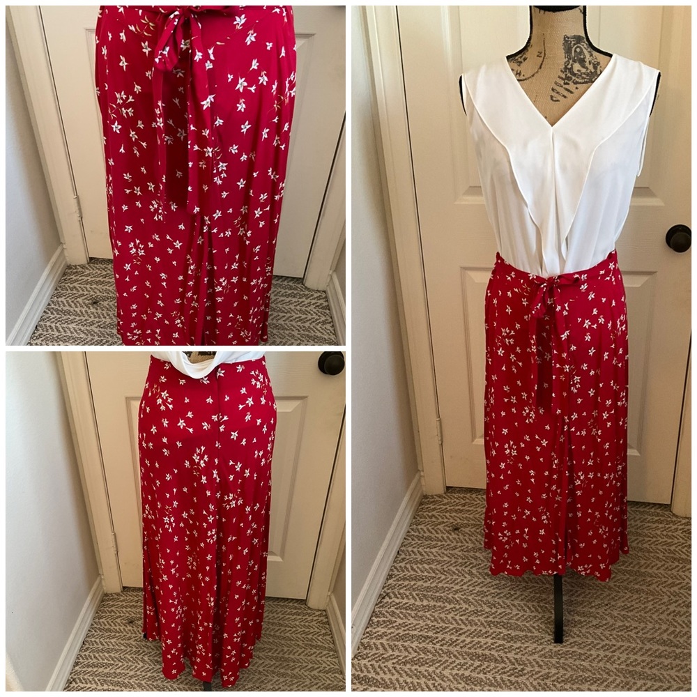 Boho Red Long Skirt